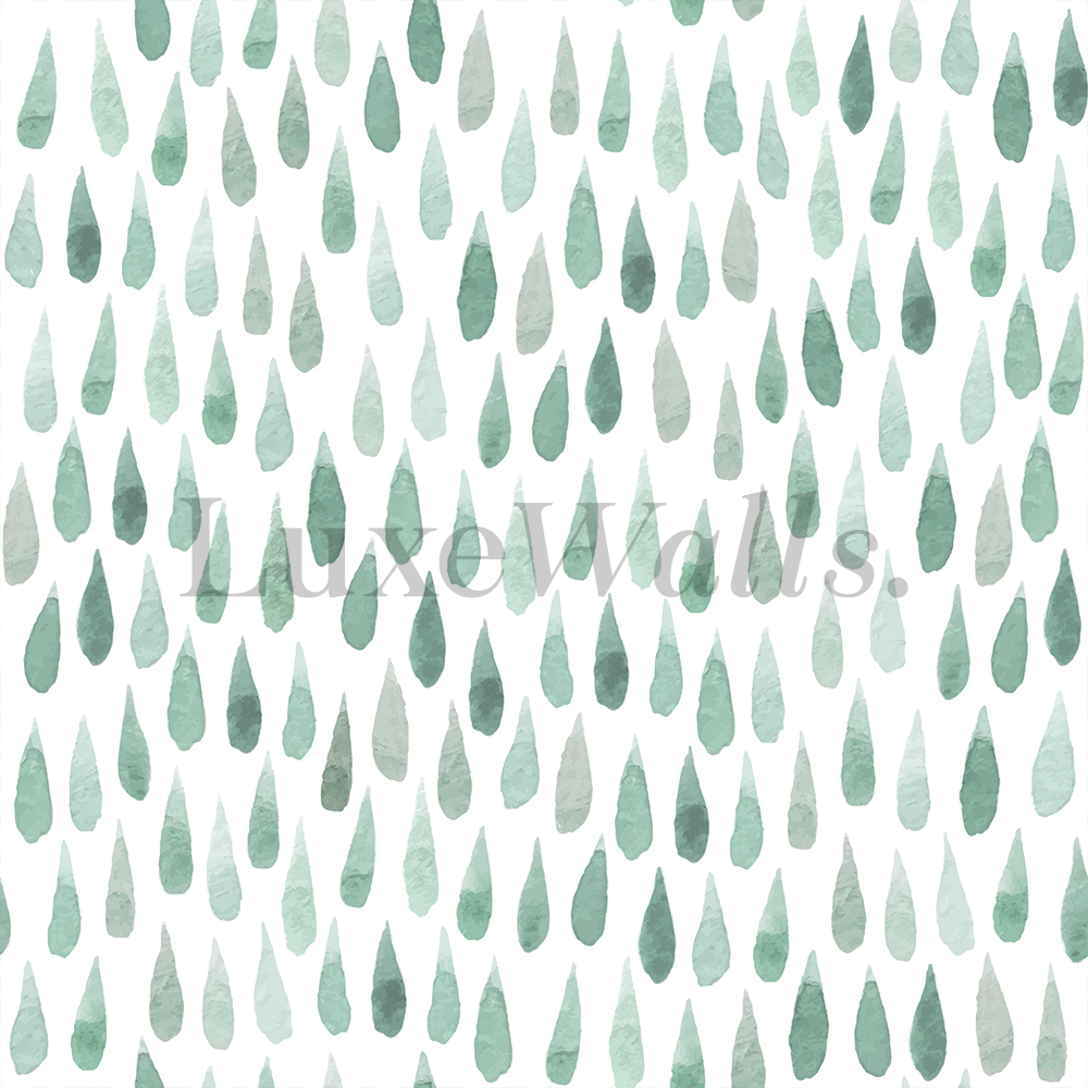 Green Raindrops Wallpaper | Luxe Walls - Removable Wallpapers