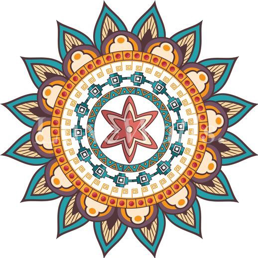 Mandala wallpaper, tracery round boho style. Ethnic ornament background.  Folk, meditation design. Colored curved shape. Stock Illustration | Adobe  Stock