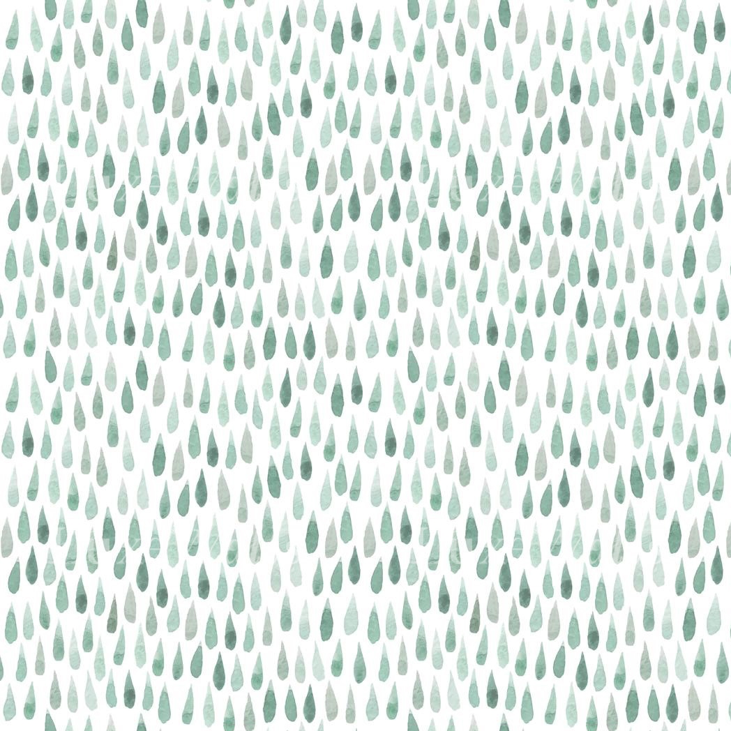Green Raindrops Wallpaper | Luxe Walls - Removable Wallpapers