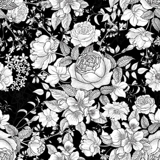 Monochrome Floral Wallpaper | Luxe Walls - Removable Wallpapers