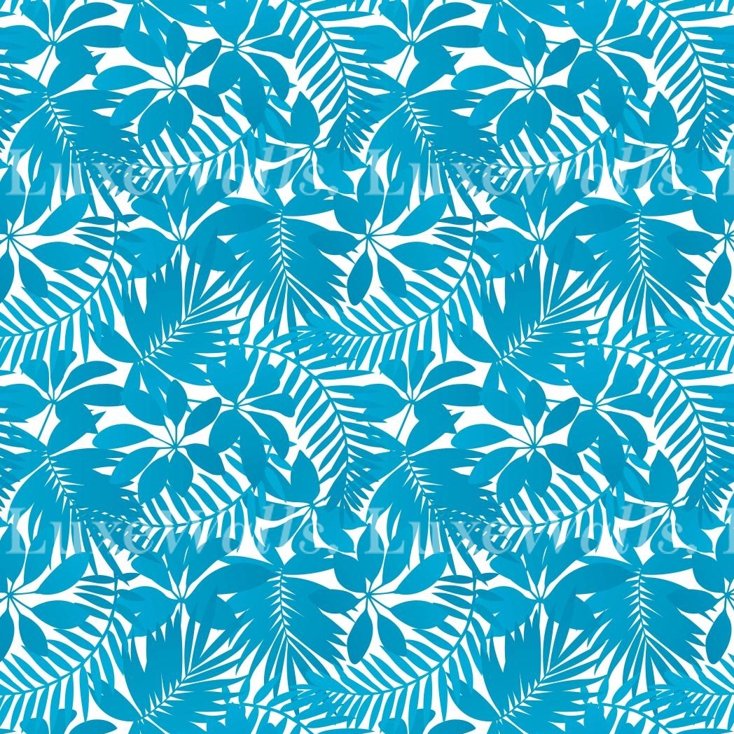 Blue Tropical Leaves Wallpaper | Luxe Walls - Removable Wallpapers