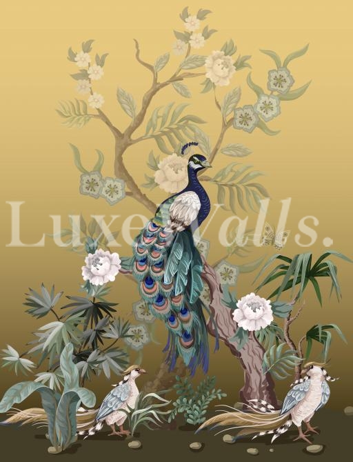 Beautiful Peacock Scenery Wallpaper / High Quality Woven WallPaper / s –  WallMantra