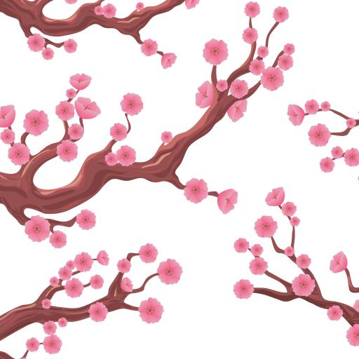 Cherry Blossom Illustration Wallpaper | Luxe Walls - Removable Wallpapers