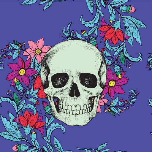 Skull and Flowers Wallpaper | Luxe Walls - Removable Wallpapers