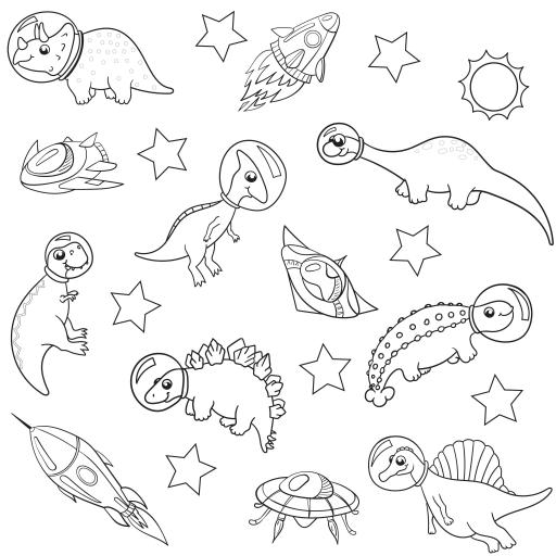 Dinosaurs in Space Wallpaper | Luxe Walls - Removable Wallpapers