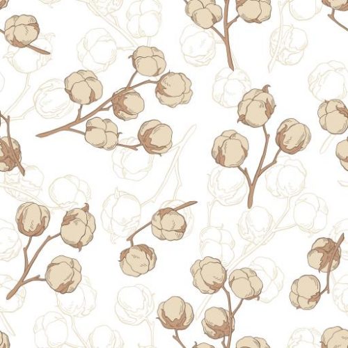 Off-White Cotton Flower Wallpaper | Luxe Walls - Removable Wallpapers