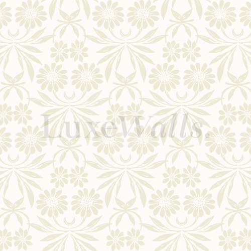 Wall Flower Wallpaper - Cream | Luxe Walls - Removable Wallpapers